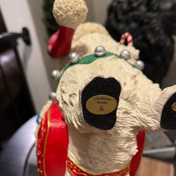 Christmas Danbury Mint Westie with candy canes & sleigh bells.A Westie Christmas - Picture 4 of 4